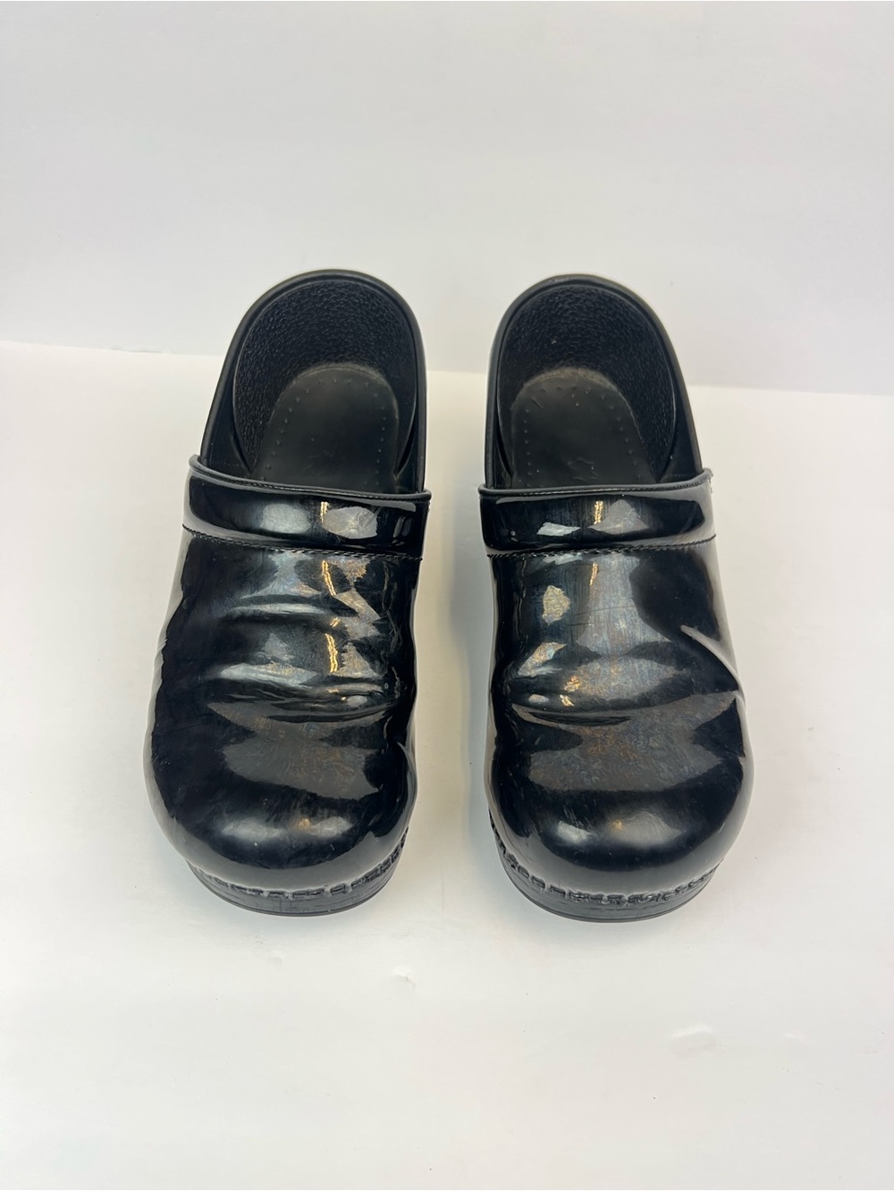 Dansko Black Patent Leather Slip-On Clogs Size 9.5